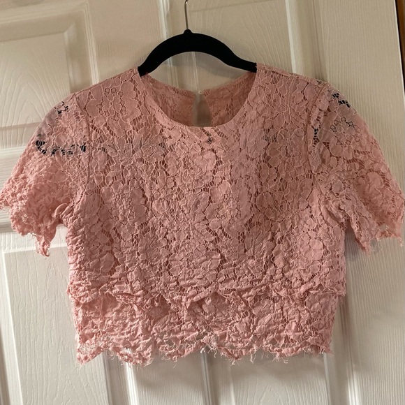 Bundle of Talbots striped shirt, white Dockers golf shorts & pink lace crop top - Picture 2 of 10